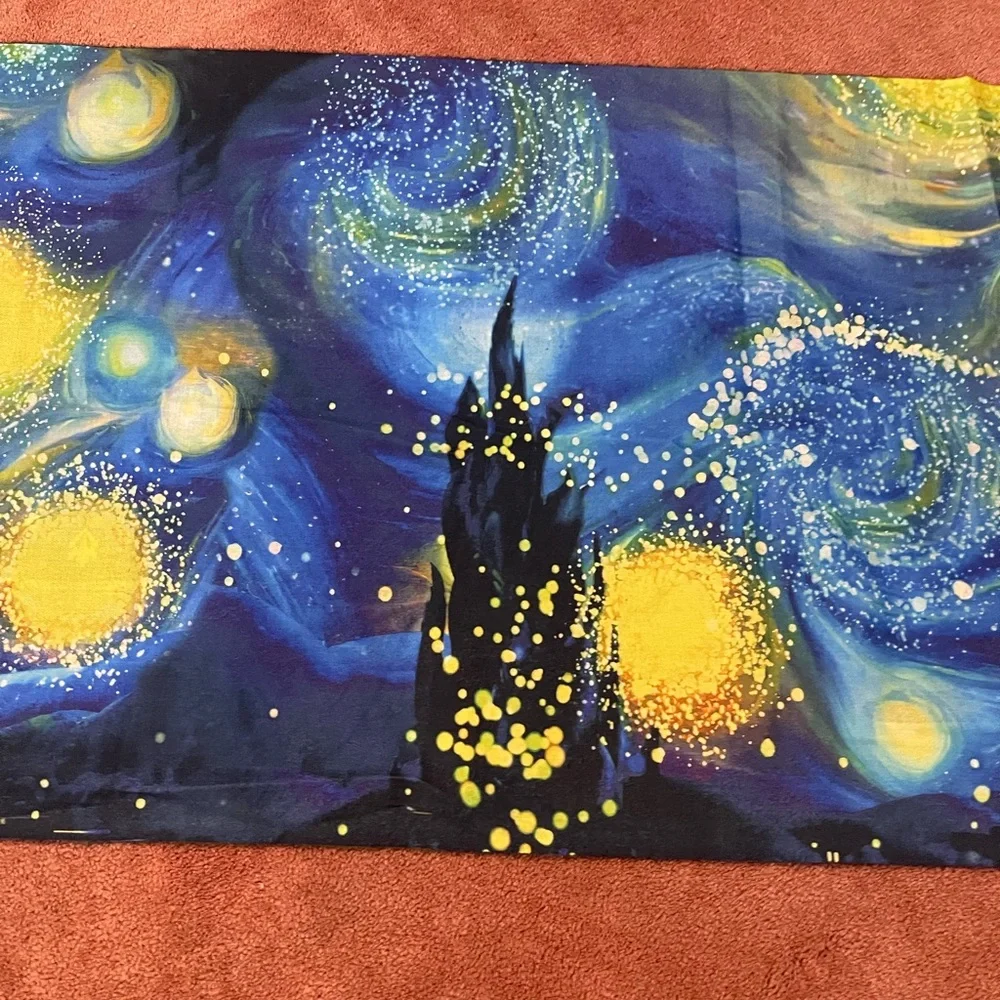 Starry Night Café scarf /shawl NWOT/double sided